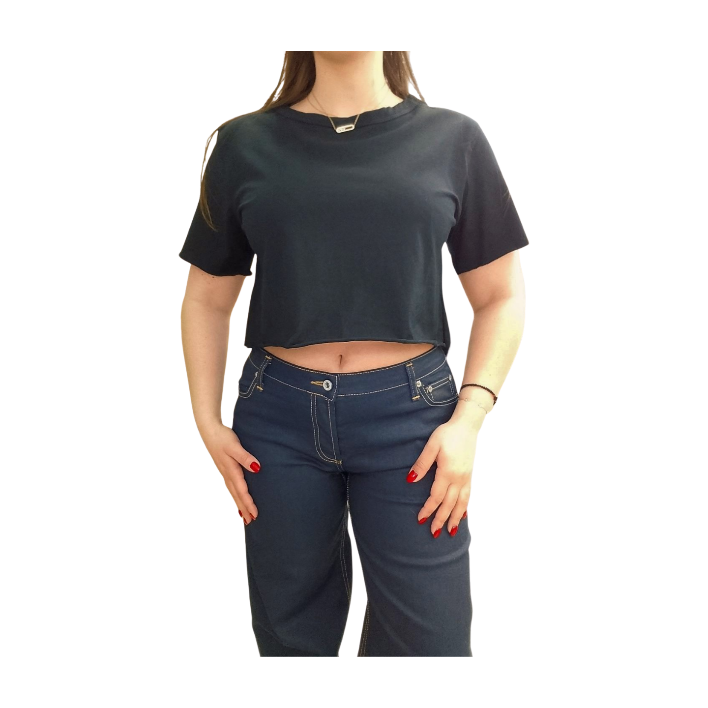 Crop κοντομάνικο t-shirt χωρίς ραφές - Image 2