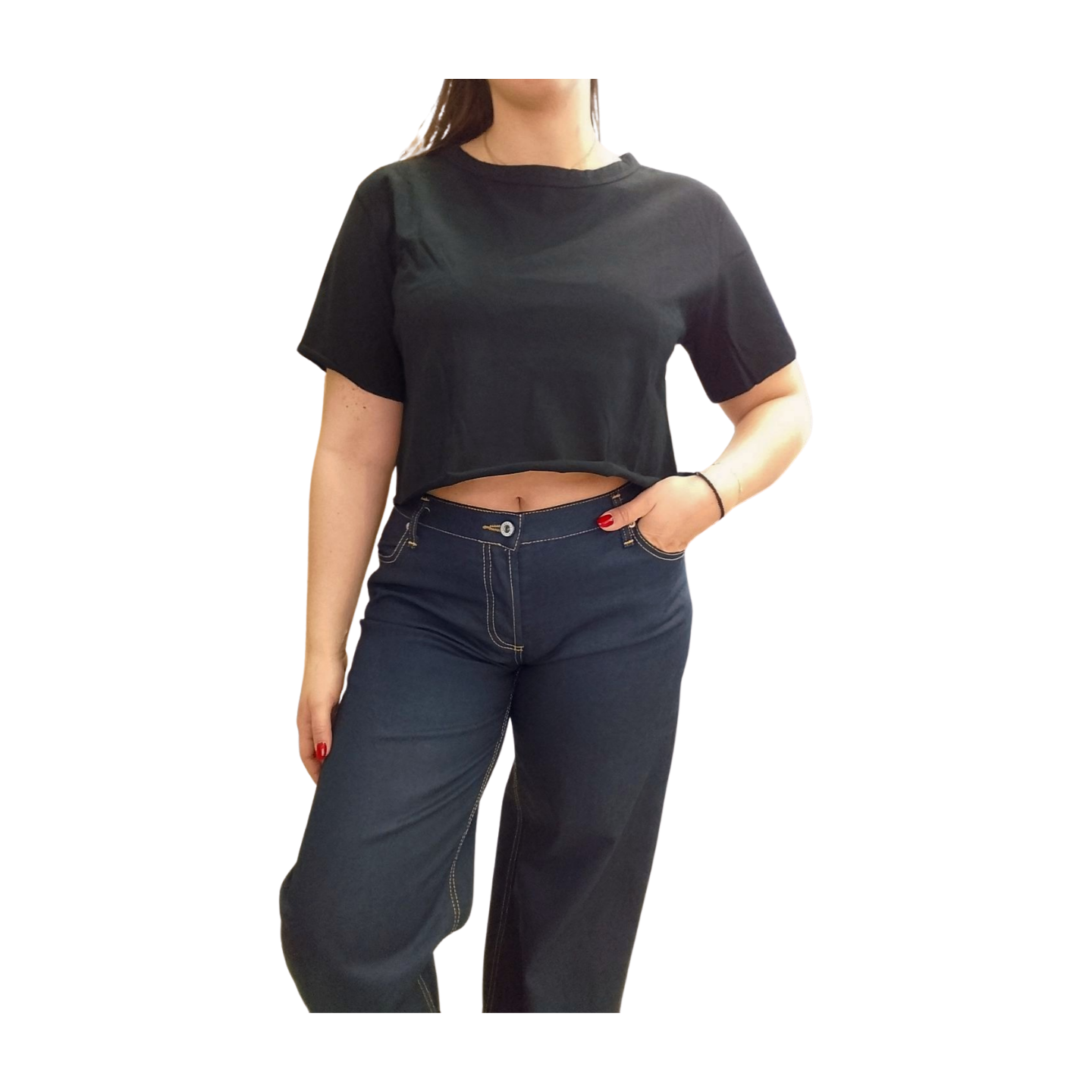 Crop κοντομάνικο t-shirt χωρίς ραφές