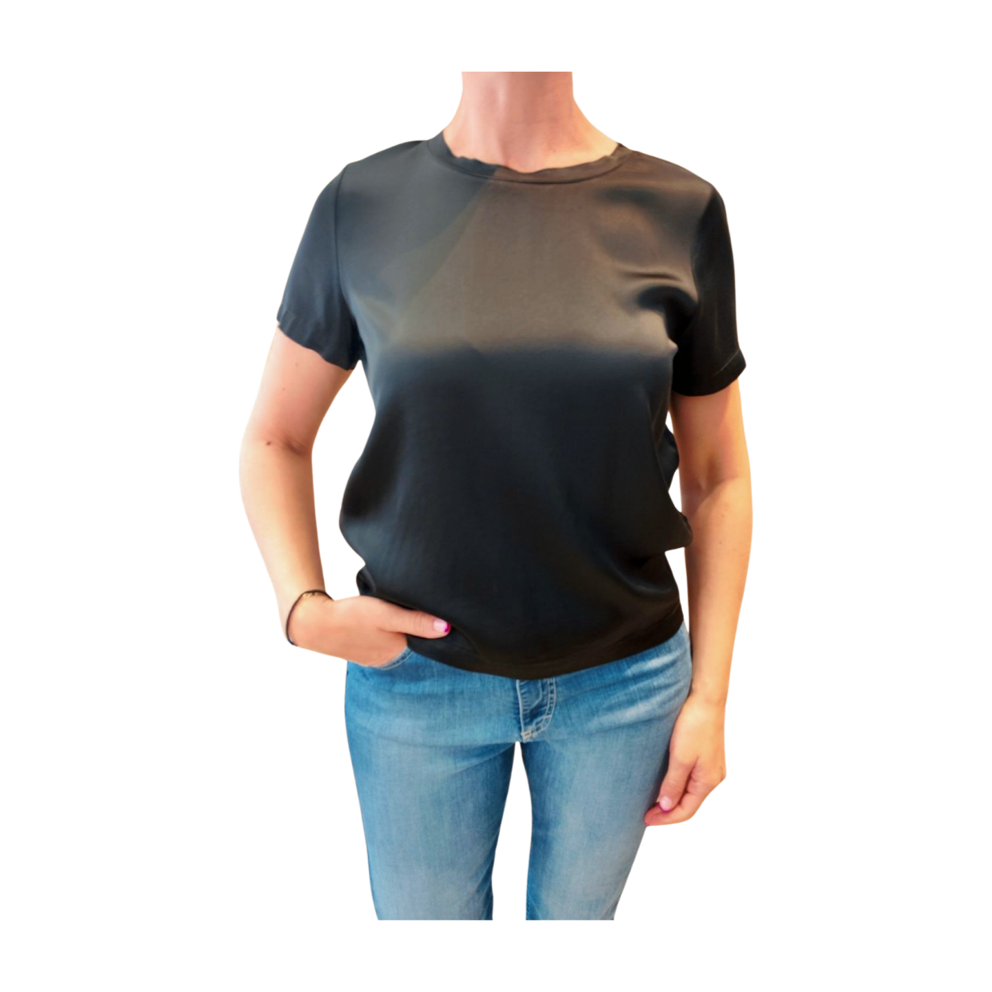Basic t-shirt μαύρο viscose