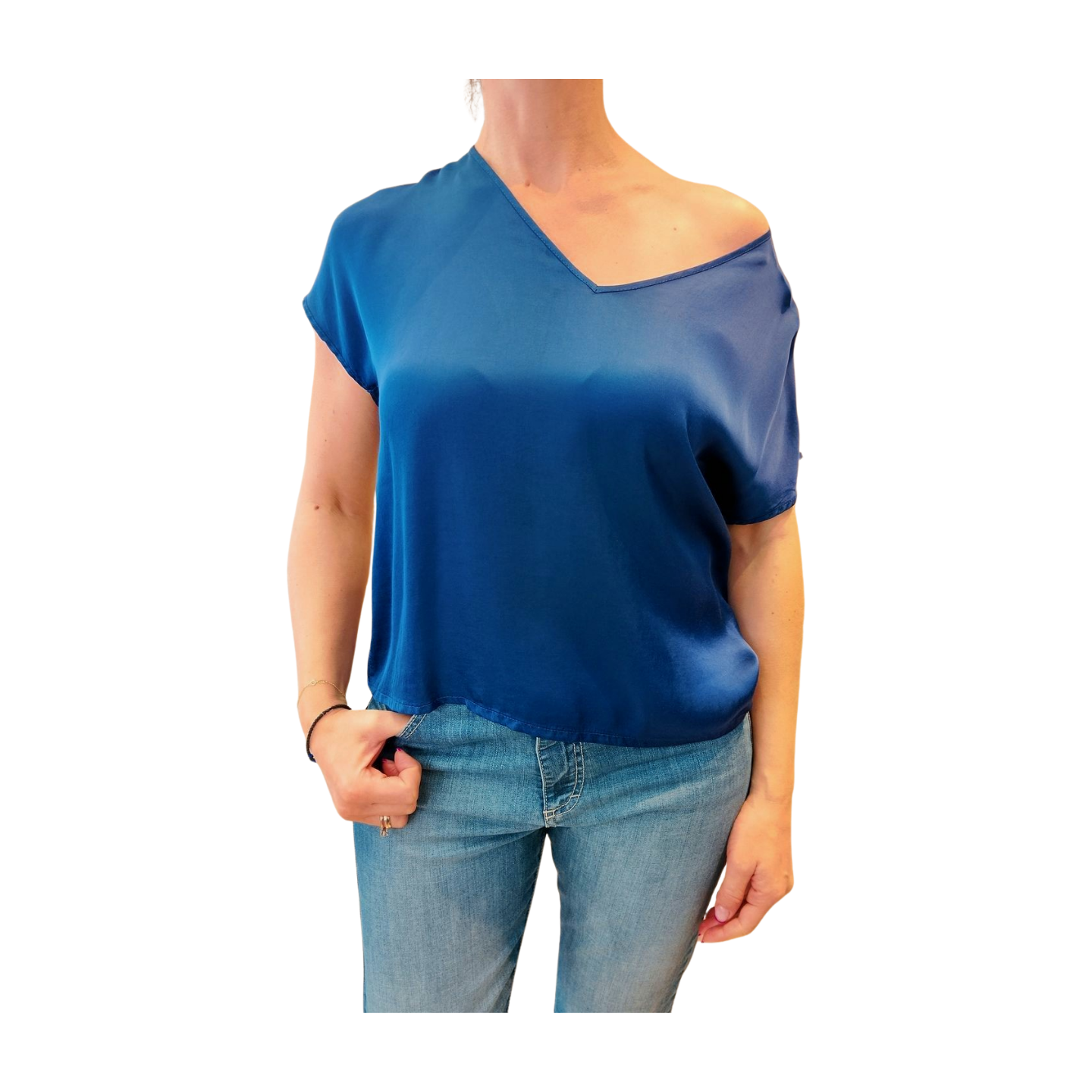 Κοντομάνικο t-shirt 'Blu' Viscose