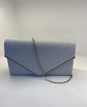 Ασημί Τσάντα φάκελος με αλυσίδα