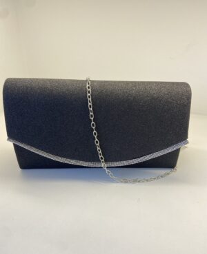 Μαύρη Τσάντα φάκελος με αλυσίδα