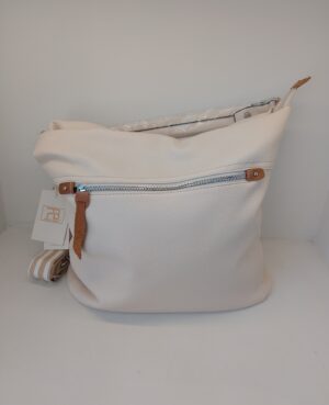 Τσάντα ώμου με ταμπά λεπτομέρειες και υφαντό ιμάντα