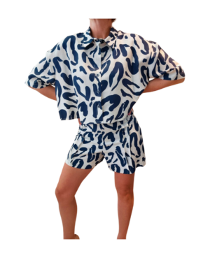 Σετ εμπριμέ white-blue