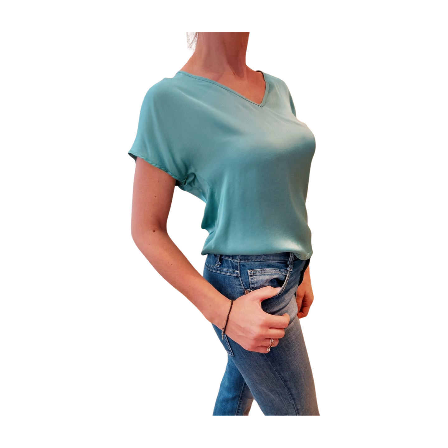 Κοντομάνικο t-shirt 'Verde Baltico' Viscose - Image 2