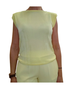 Μπλούζα αμάνικη lemon παστέλ με βάτες