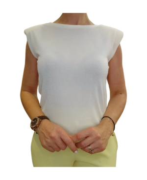 Μπλούζα αμάνικη λευκή με βάτες