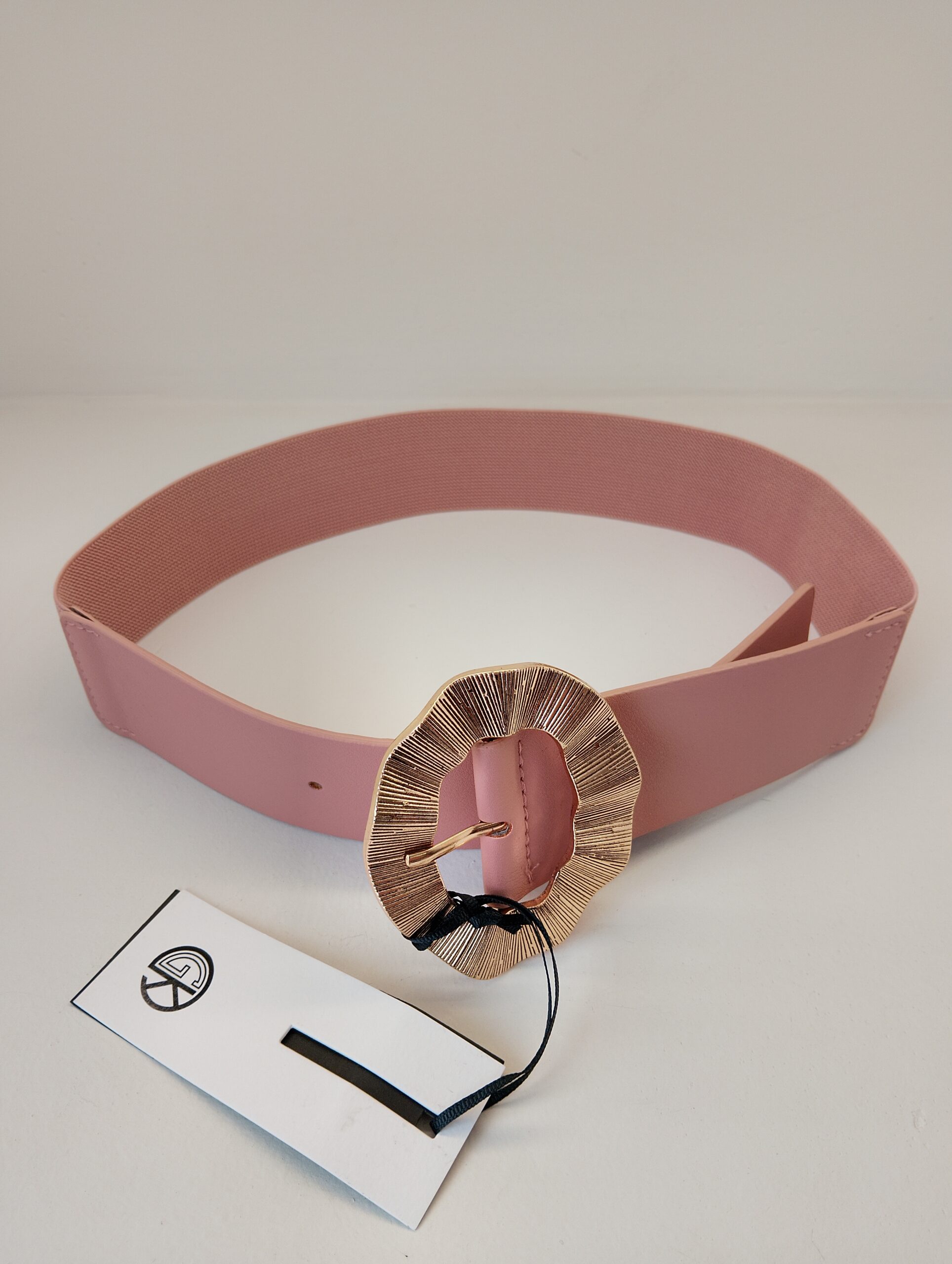 Φαρδιά ζώνη με λάστιχο nude pink