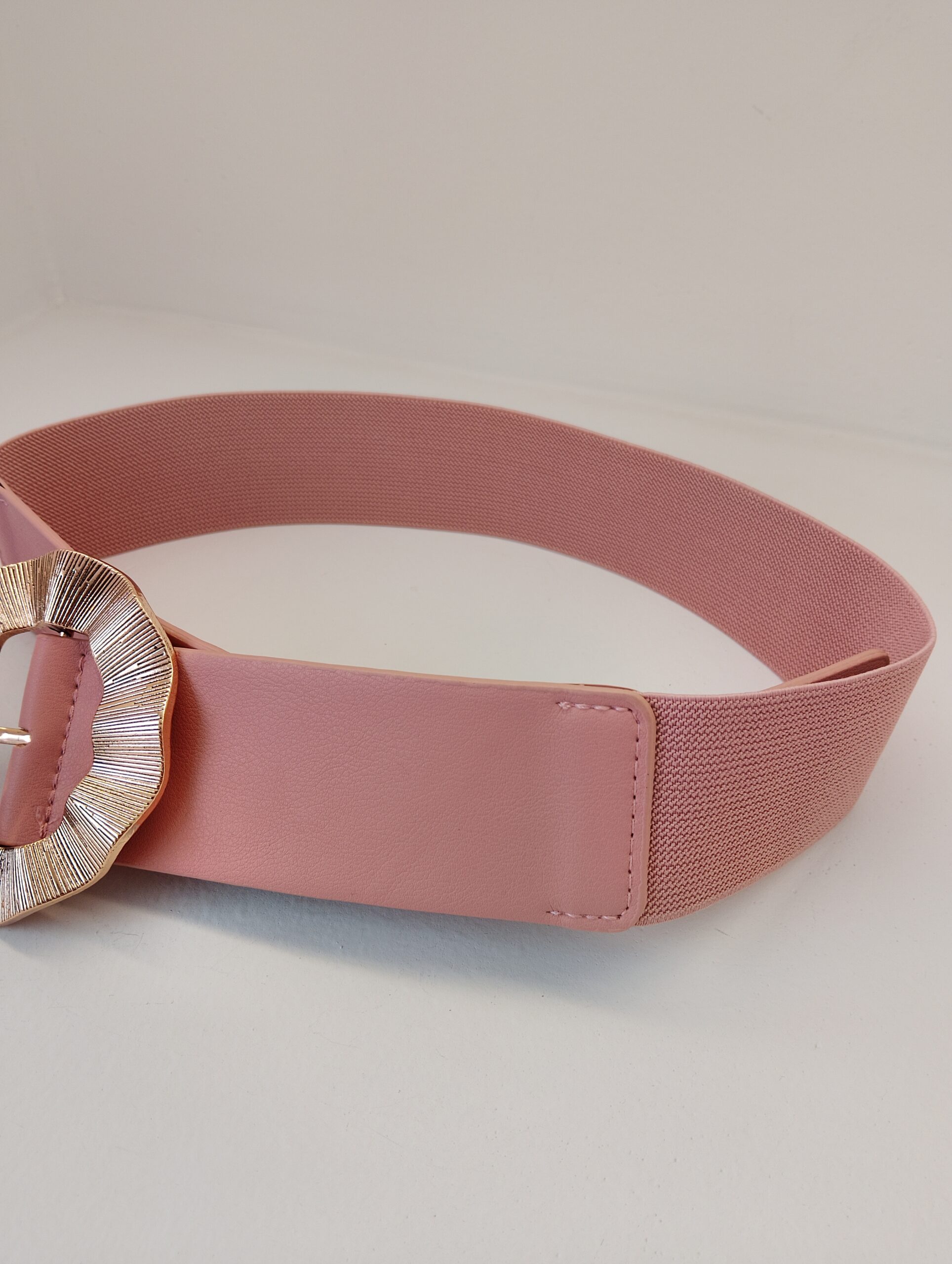 Φαρδιά ζώνη με λάστιχο nude pink - Image 2