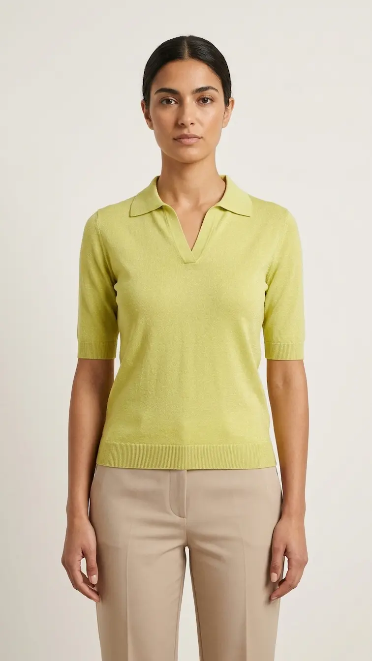 Lurex polo-shirt (Lemon)