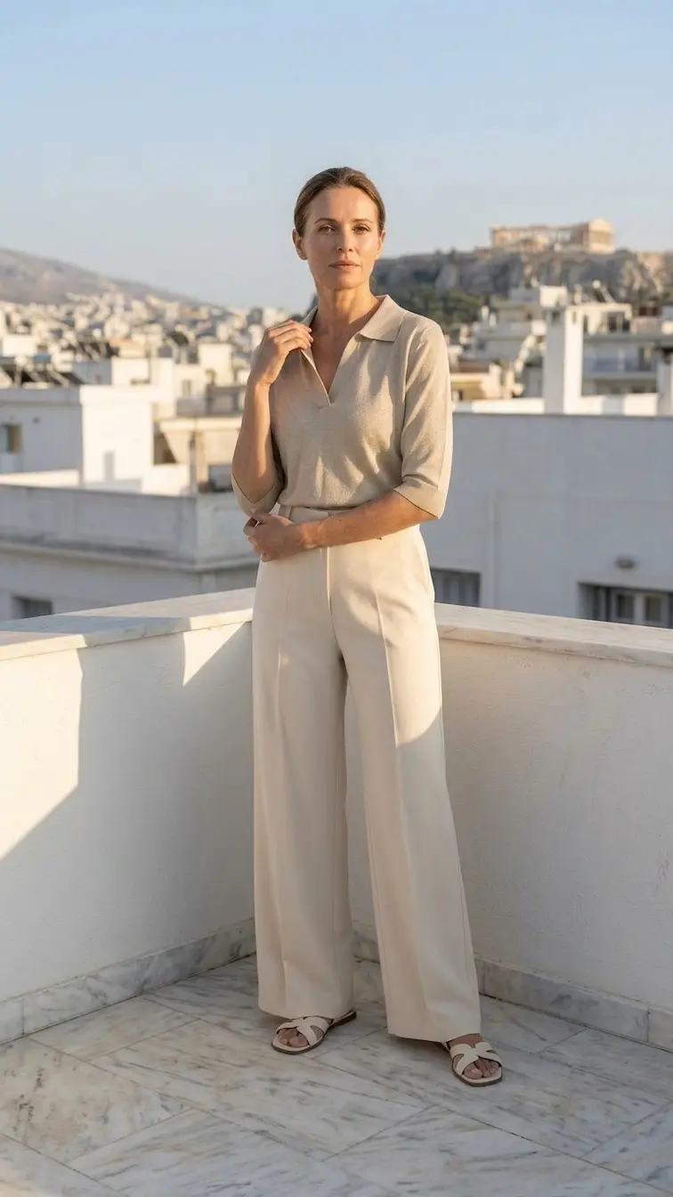 Lurex polo-shirt (Beige) - Image 2