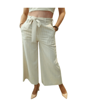 Ριγέ ζιπ κιλότ παντελόνα