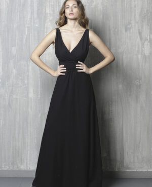 Φόρεμα Βαμβακερό Μακρύ Μαύρο