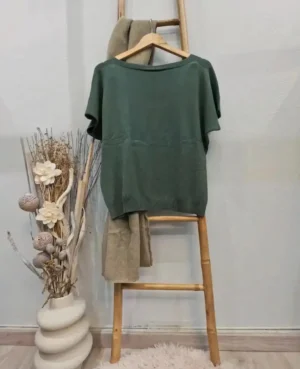 Πουλόβερ πλεκτό κοντομάνικο