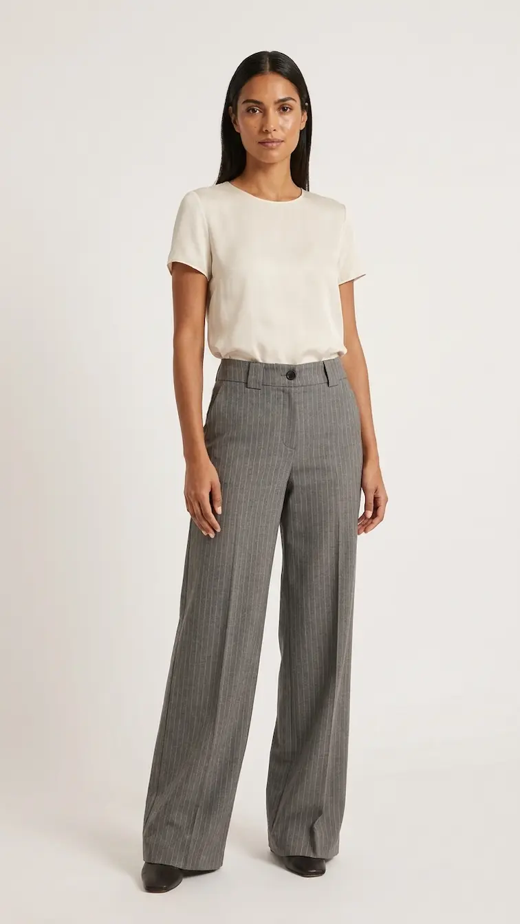 Παντελόνα wide leg με ρίγες
